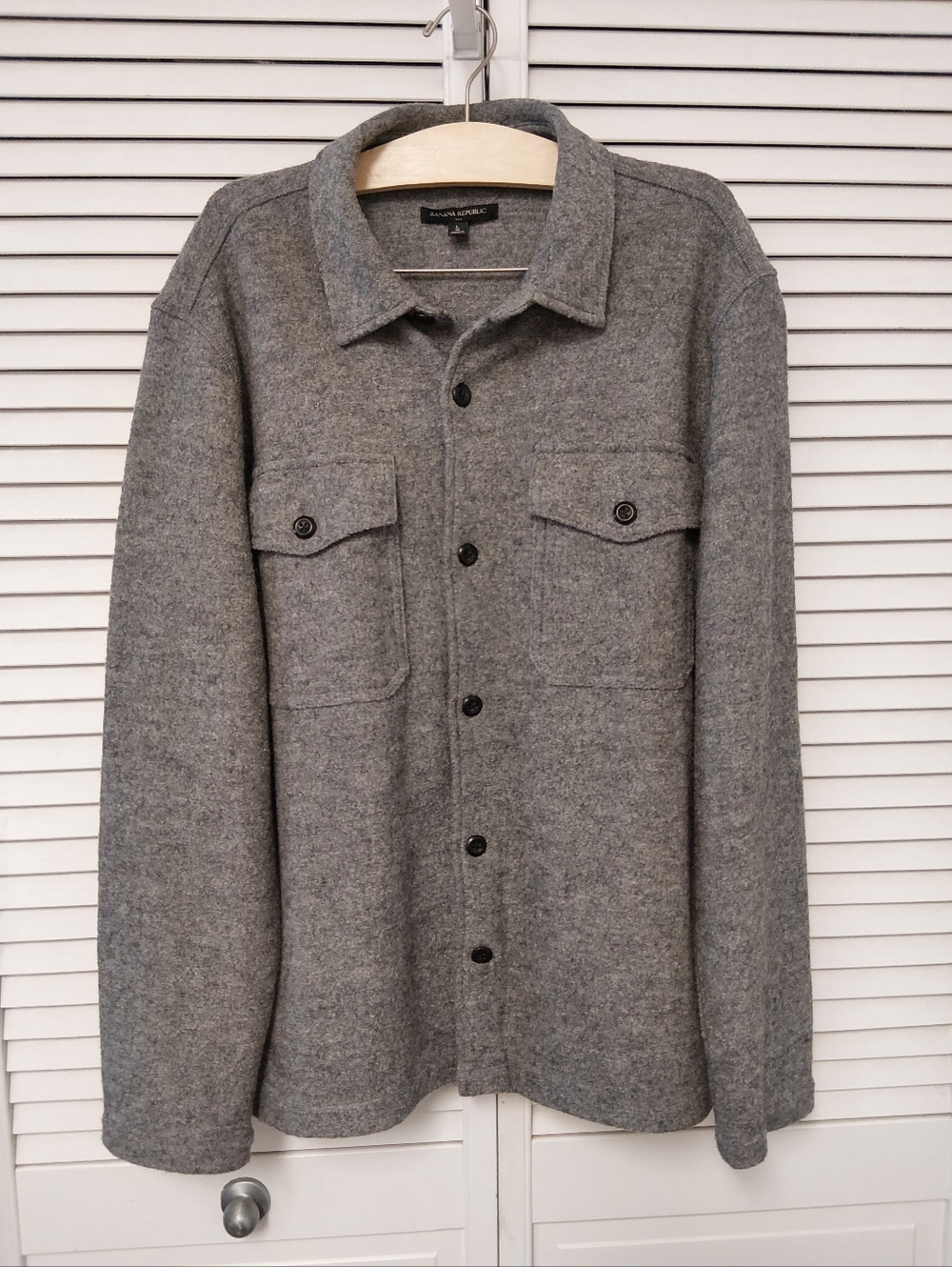 Banana Republic Men's Gray Wool Shirt Jacket